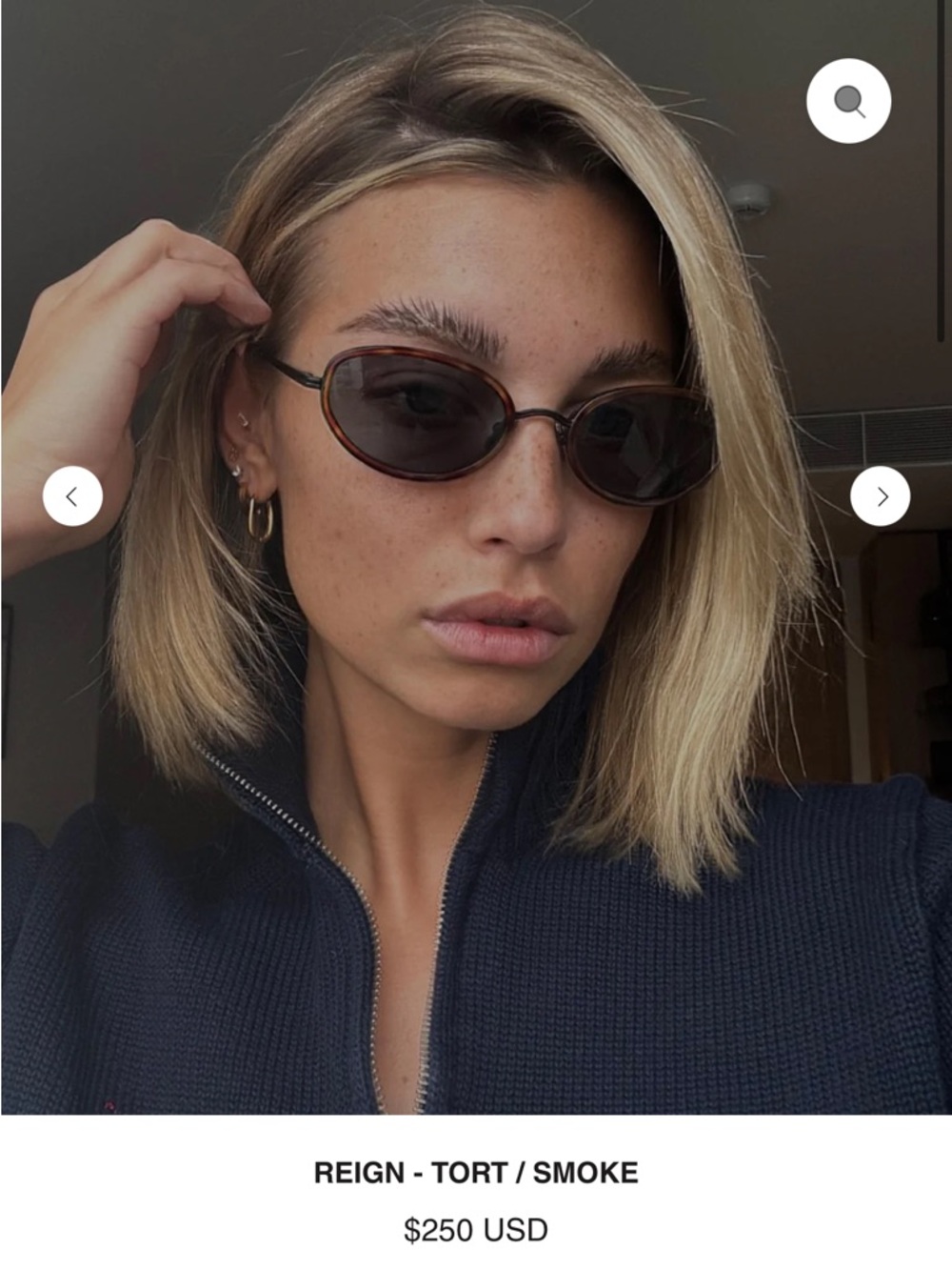 Vehla Reign Tortoise Frame with Smoke Lenses Oval Sunglasses